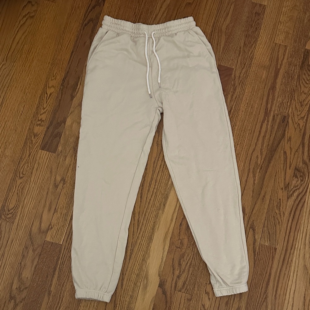 Forever 21 Cream Jogger Pants